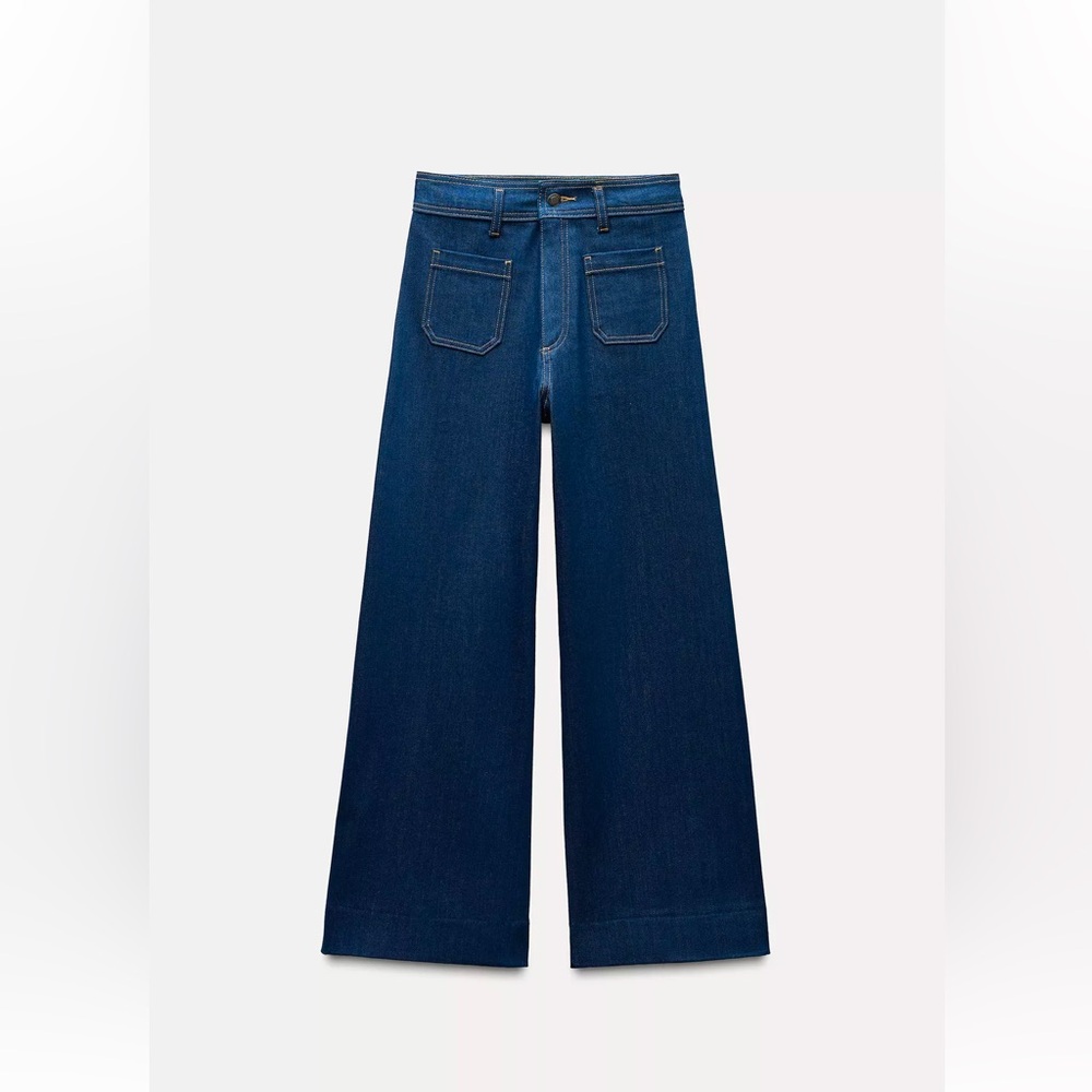 Zara Deep Blue Flare Jeans